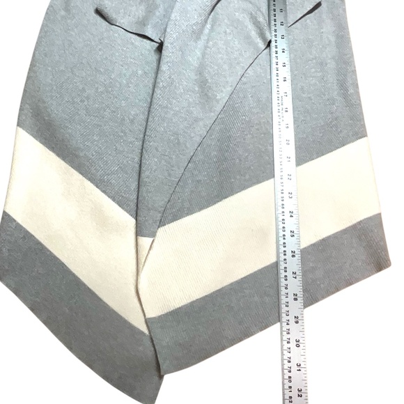 LAUREN RALPH LAUREN Cotton Modal Blend Open Front Cardigan Grey & Cream Sz M - Picture 8 of 11